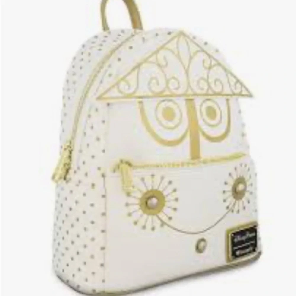 White & Gold Owl Mini Backpack